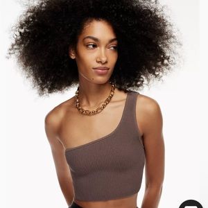 Aritzia Babaton Ribbed One-Shoulder Tank